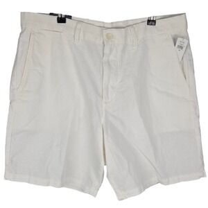 Gap Mens Cotton Shorts Off White Flat Front 8" Inseam Size 33 Casual Chino New